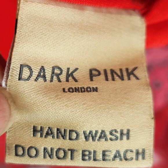 Dark Pink London ASOS Red Butterfly Print Women’s Dress Ruffled US SZ 6 EUC - Picture 14 of 16